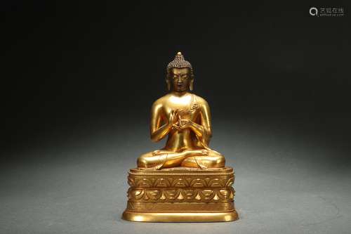 Gilt Bronze Statue of Sakyamuni Buddha