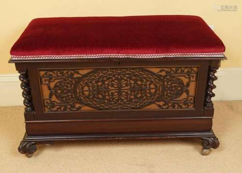 19TH-CENTURY ROSEWOOD BOX OTTOMAN