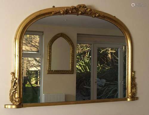 VICTORIAN STYLE GILT FRAMED OVERMANTLE