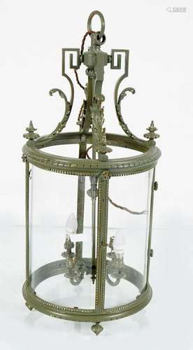 LARGE 19TH-CENTURY BRASS HALL LANTERN