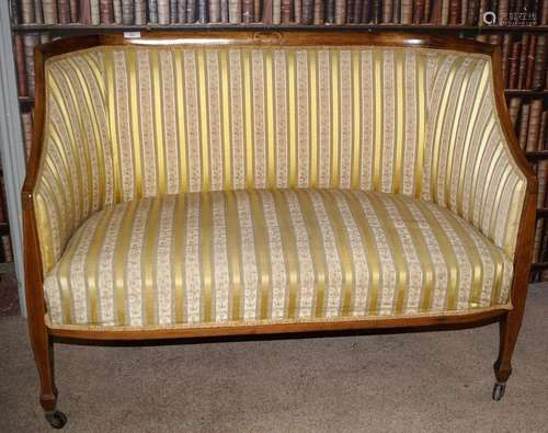 EDWARDIAN SATINWOOD INLAID SETTEE