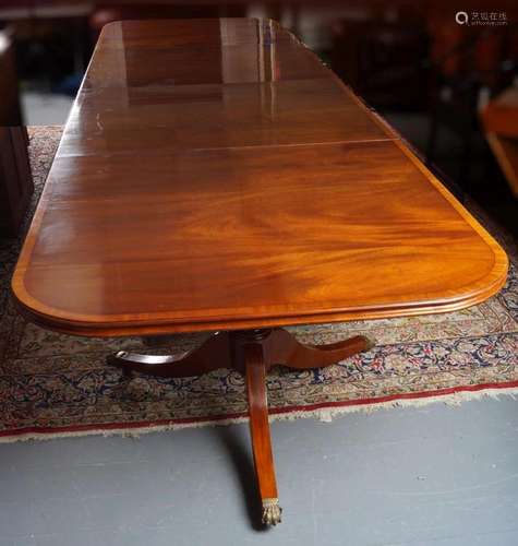 LARGE REGENCY STYLE MAHOGANY DINING TABLE