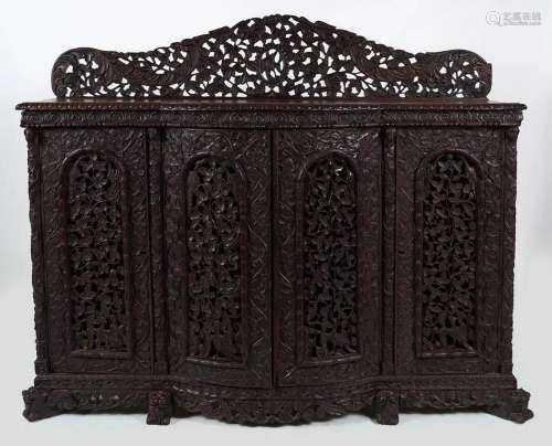 19TH-CENTURY ANGLO-INDIAN HARDWOOD SIDE CABINET