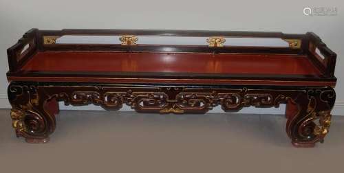 LARGE CHINESE LACQUERED CEREMONIAL SEAT