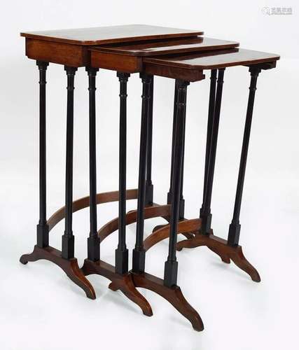 19TH-CENTURY ROSEWOOD NEST OF 3 TABLES