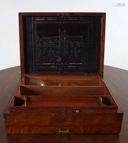 19TH-CENTURY MAHOGANY STATIONERY BOX