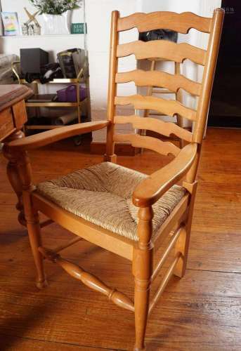 SET OF 8 LADDER BACK KITCHEN CHAIRS
