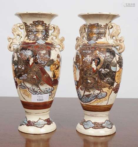 PAIR OF 19TH-CENTURY JAPANESE SATSUMA VASES