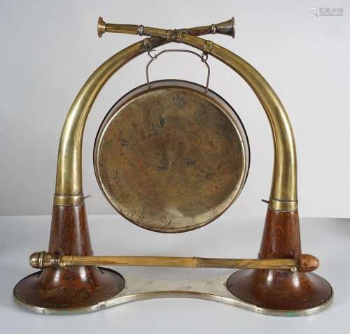 19TH-CENTURY HUNTING THEMED GONG