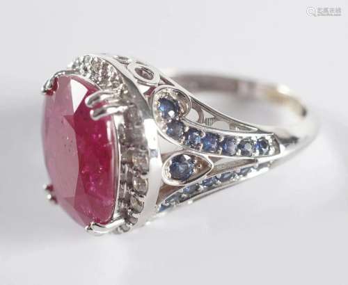 7.44 CARAT MOZAMBIQUE UNHEATED RUBY RING