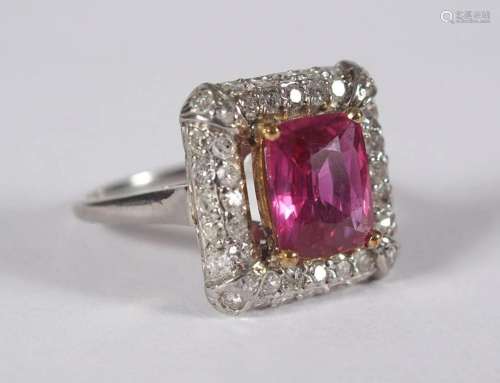 NATURAL RUBY AND DIAMOND RING