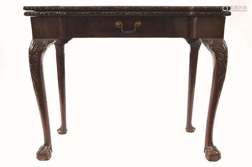 GEORGE II PERIOD RED WALNUT FOLD-OVER GAMES TABLE