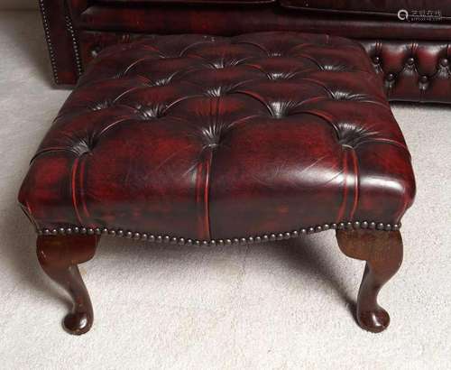 HIDE UPHOLSTERED FOOT STOOL