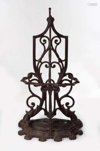 VICTORIAN CAST IRON STICK AND COAT STAND