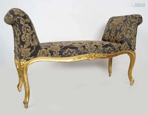 18TH-CENTURY GILT & UPHOLSTERED WINDOW SEAT