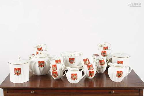 44 PIECE FOLEY CARLOW THEMED CHINA TEASET