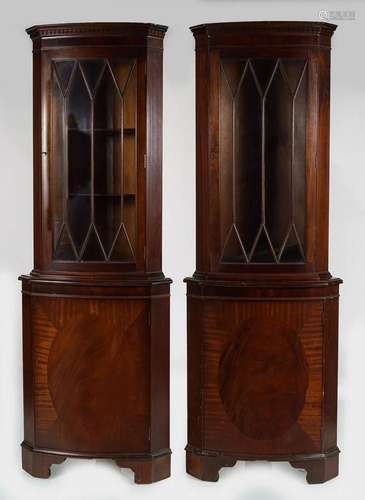 PAIR OF GEORGE III STYLE CORNER CABINETS