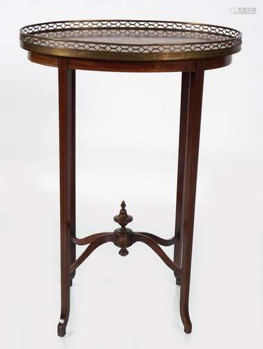 EDWARDIAN MAHOGANY AND MARQUETRY OCCASIONAL TABLE