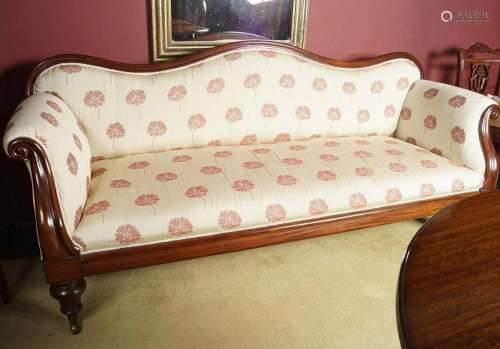 VICTORIAN MAHOGANY LIBRARY SETTEE