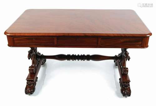 WILLIAM IV PERIOD MAHOGANY LIBRARY TABLE