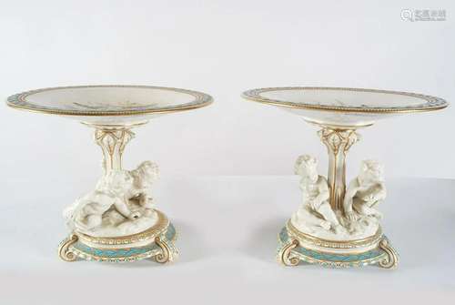 PAIR OF ROYAL WORCESTER COMPORTS