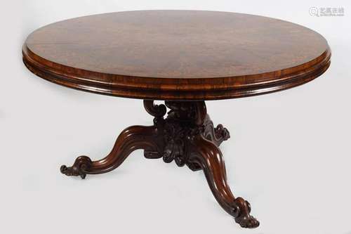 19TH-CENTURY ROSEWOOD AND MARQUETRY CENTRE TABLE