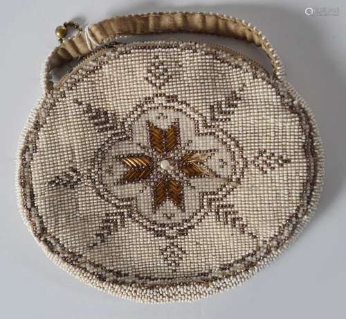 VICTORIAN BEAD WORK DRESS PURSE