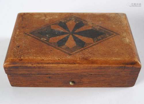19TH-CENTURY WALNUT MONEY BOX