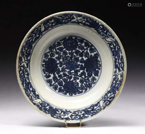 Arte Cinese A blue and white porcelain dish China,