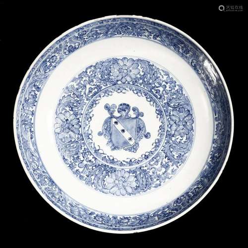 Arte Cinese A rare blue and white porcelain armorial