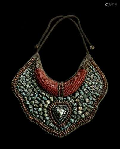 Arte Himalayana A turquoise and coral breastplate