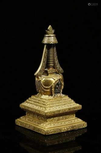 Arte Himalayana A gilt bronze stupa Tibet, 19th