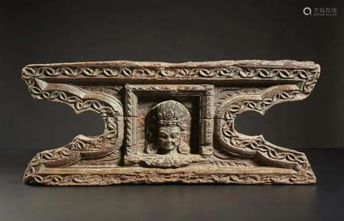 Arte Himalayana A wooden frieze with Mahakala Nepal,