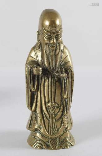 CHINESE QING BRONZE SAGE FIGURE