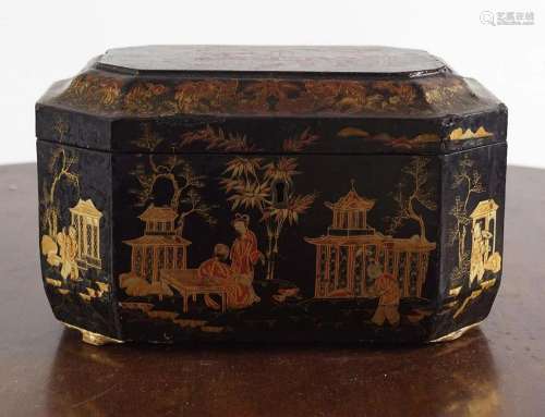 19TH-CENTURY CHINESE LACQUERED CADDY