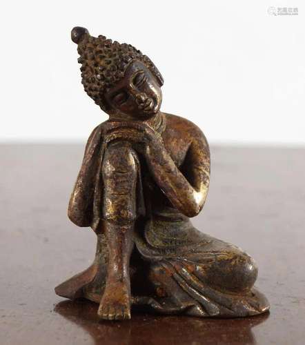 SINO-TIBETAN QING GILT BRONZE BUDDHA SEATED