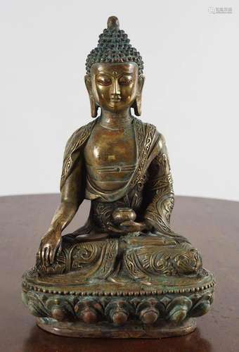 EARLY SINO-TIBETAN BRONZE BUDDHA