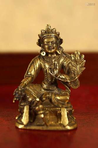 CHINESE QING GILT BRONZE BUDDHA