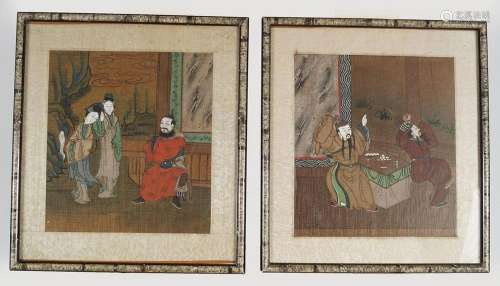 PAIR OF CHINESE QING PERIOD PAINTINGS