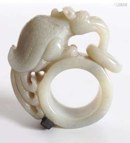 CHINESE QING CELADON JADE ARCHER'S RING