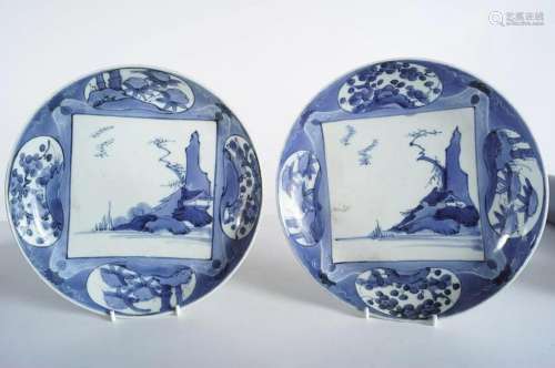 PAIR OF CHINESE PROVINCIAL BLUE AND WHITE DISHES