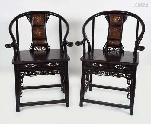 PAIR OF CHINESE QING CEREMONIAL CHAIRS