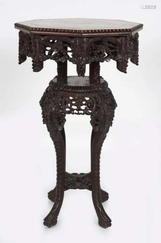19TH-CENTURY CHINESE HARDWOOD CENTRE TABLE