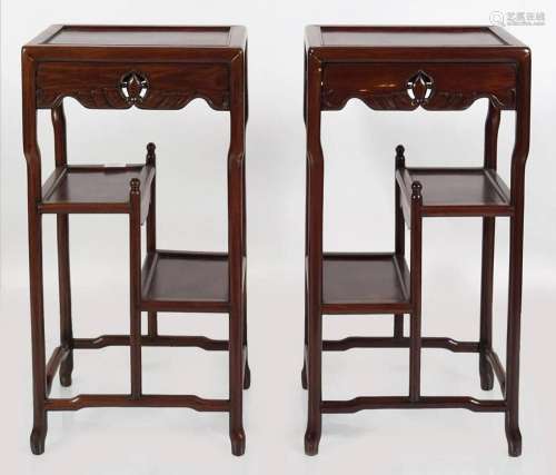 PAIR OF CHINESE QING HARDWOOD TABLES