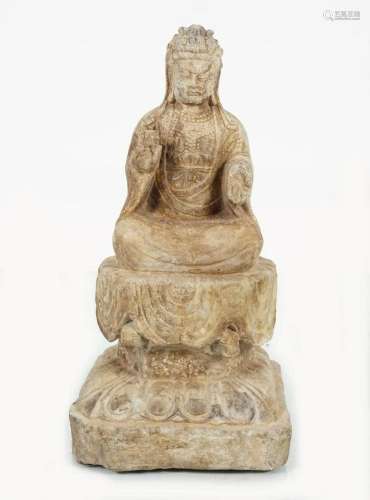CHINESE TANG DYNASTY STONE FIGURE