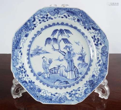 THREE 18TH-CENTURY CHINESE BLUE AND WHITE PLATES