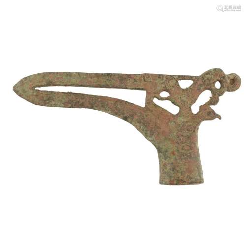 ARCHAIC STYLE BRONZE DAGGER-AXE, GE POSSIBLY EASTERN
