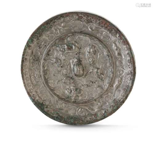 BRONZE MIRROR TANG DYNASTY OR LATER