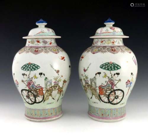 A pair of 18th Century Chinese vases and
