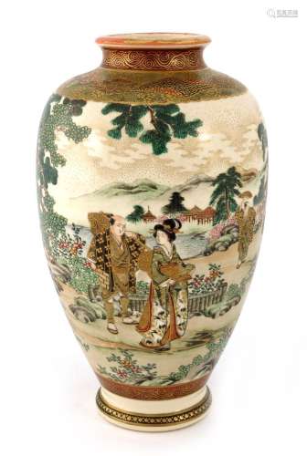 A Japanese Satsuma vase, Meiji, shoulder